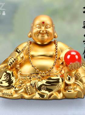 弥勒佛像保汽车摆件佛平安高档车内中控台装饰车载香水座车内饰品