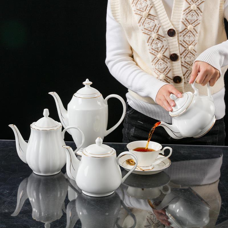 陶瓷咖啡壶套装茶具茶壶奶壶陶茶壶大号凉水壶泡茶壶花茶壶大容量