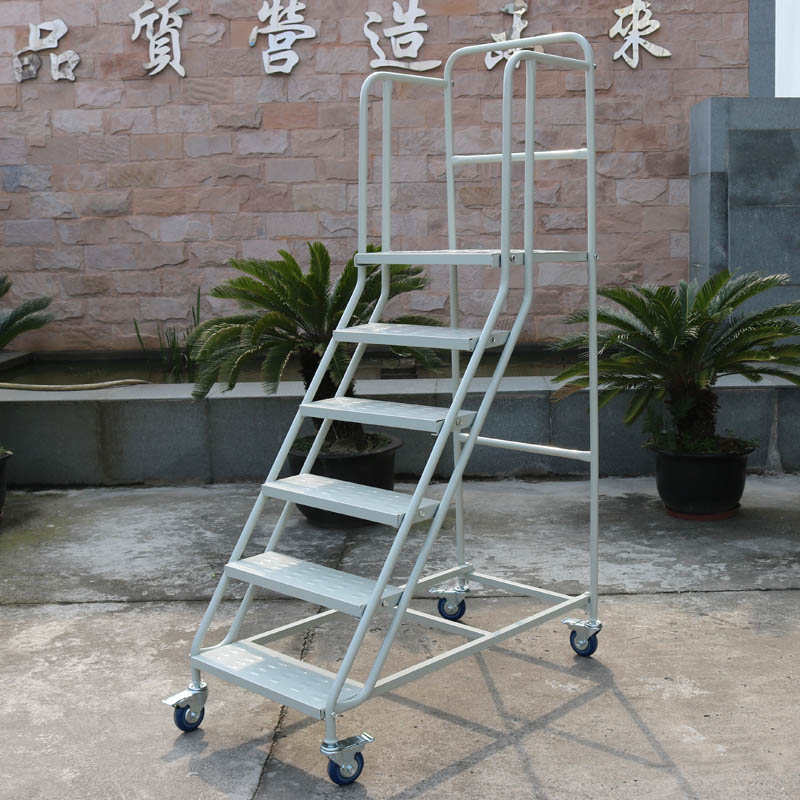 兢木新款移动登高梯超市仓库平台车仓储货架取货梯子家用1米灰色