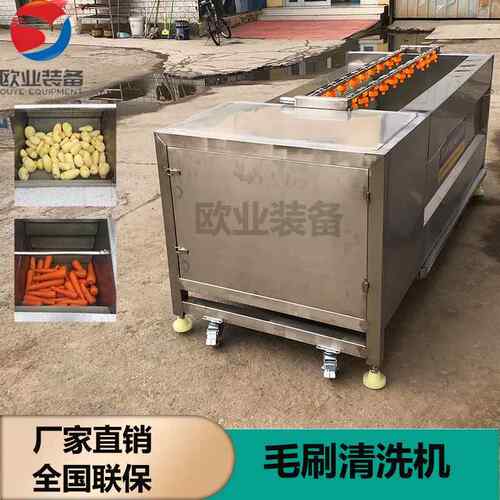 不锈钢毛刷去泥清洗机 山药毛刷清洗设备 莲藕磨皮清洗机器