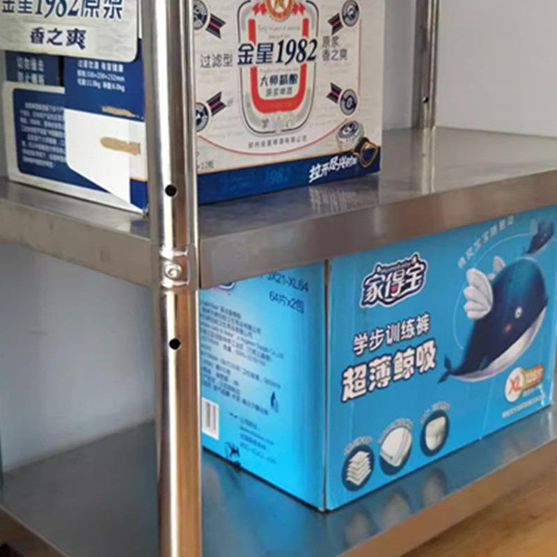 可移动置物架厨房微波炉架烤箱架收纳架不锈钢货架落地三层带厂家