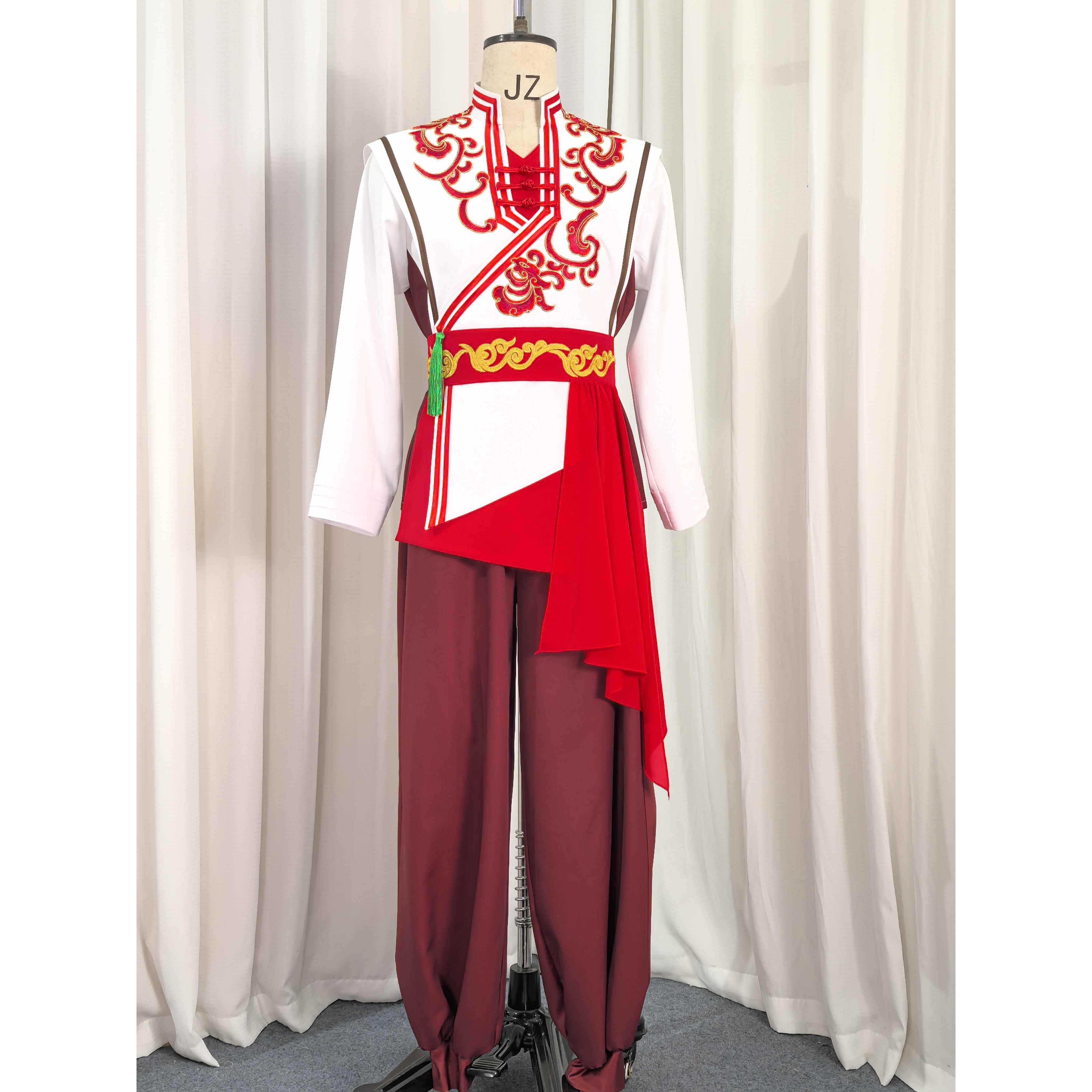 正品陕北秧跳歌展演舞服202舞5新男女扇子花伞款表演服舞台秧歌演