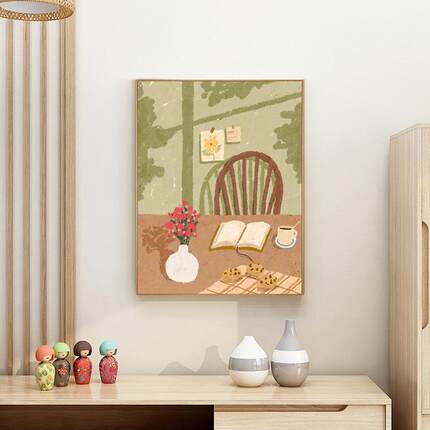 法式北欧客厅高级挂画现代简约小清新风景装饰画玄关卧室餐厅壁画