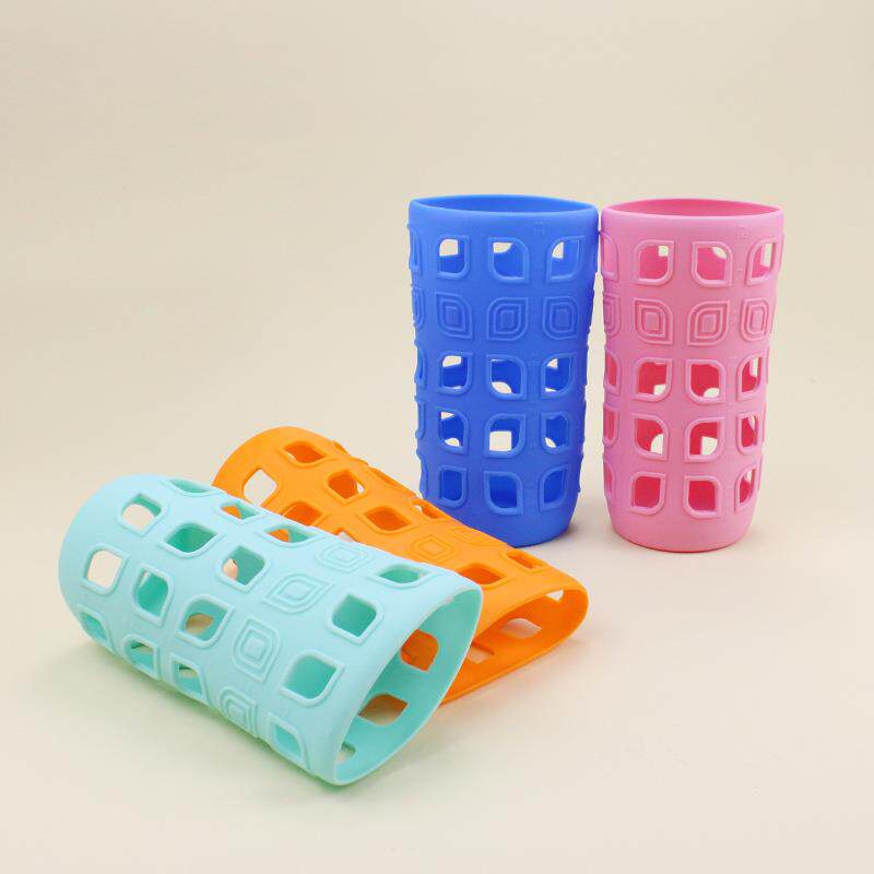 硅胶隔热杯套玻璃杯防烫套直筒防滑茶杯保护套半身直筒耐热水杯圈