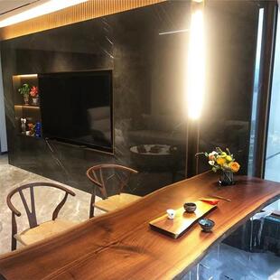 阳台白蜡木泡茶桌实木胡桃木大板桌复古茶台亚克力会客桌椅组合