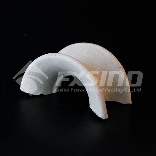 方兴厂家现货供应马鞍环填料 25/50mm陶瓷矩鞍环 脱硫塔陶瓷填料