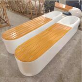 玻璃钢椅户外池休闲椅长凳子发坐椅座沙不锈钢VRX长椅商场防腐树