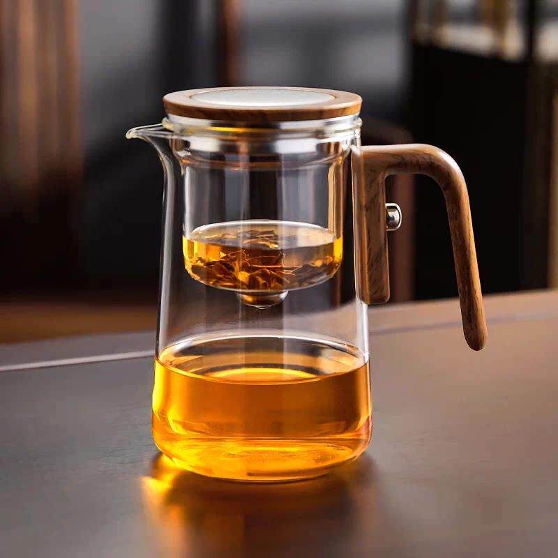忆壶茶飘逸杯玻璃2026新款一键茶水分离泡茶壶家用磁吸自动滤茶器
