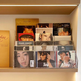 专辑唱片展示架子亚克力多层dvd光碟盘磁带周边收藏桌面cd收纳盒