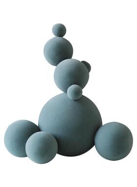 简约现代绒面多色叠球桌面-雕塑摆件创意样艺板书房房客加厅工品