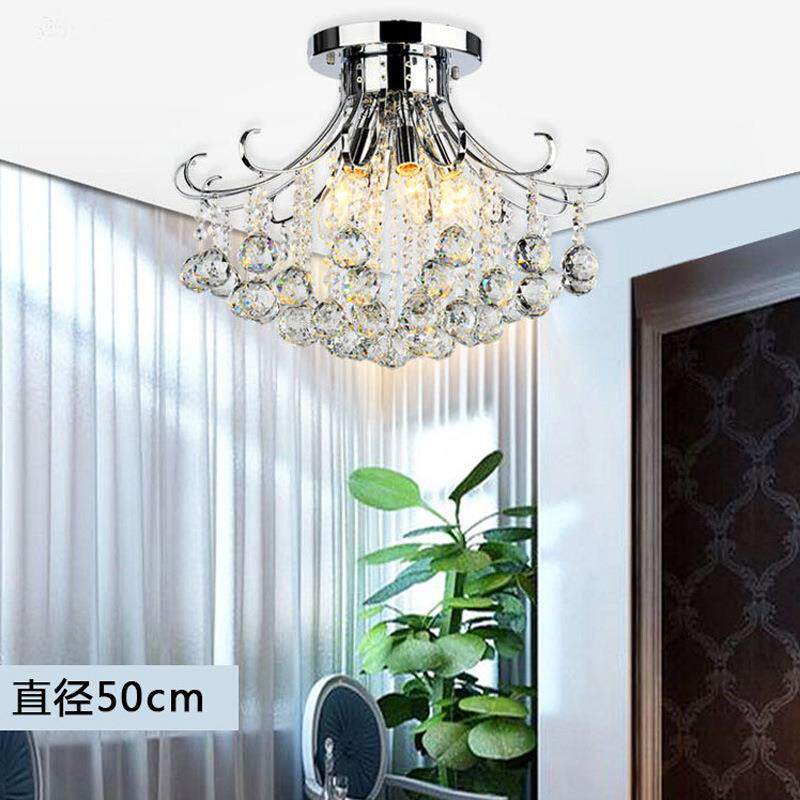 轻奢简欧式水晶吸顶灯现代简约个性餐厅美式卧室LED餐厅灯具