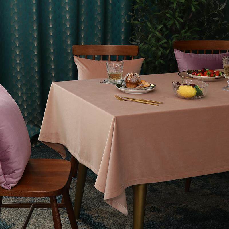 正品美式纯色桌皇丝绒餐桌布家欧式现布代简约茶几布台布桌轻旗奢