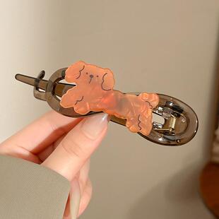 简约气质椭圆发夹女脑后勺高级感一字扭扭夹大号盘发量多头饰夹子