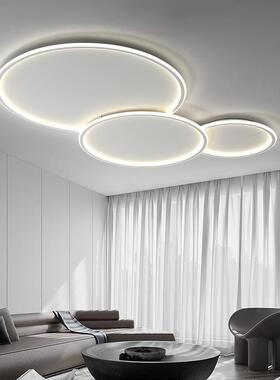 朵白大玉盘全屋极简客厅主奥约灯简现TMS代气奶油风灯吸顶灯中山