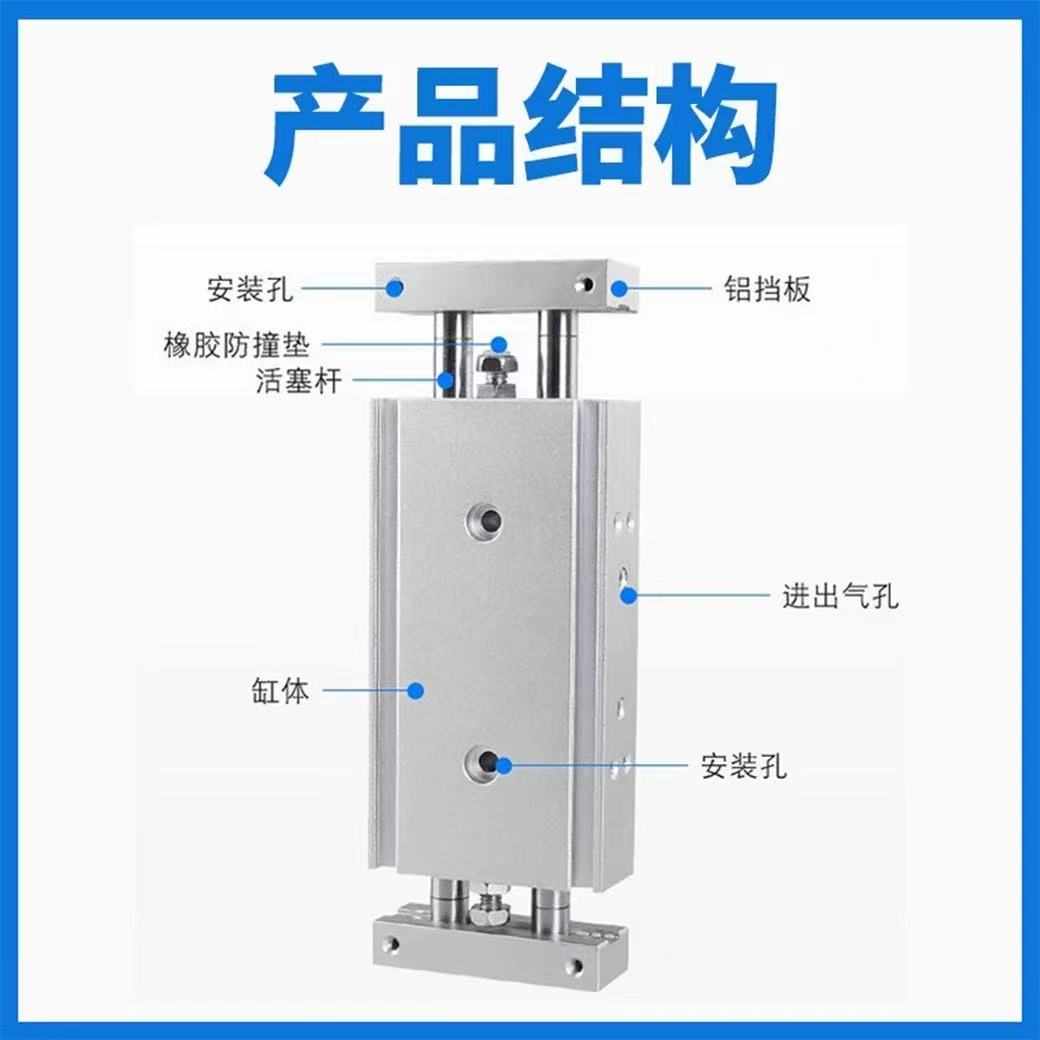 双轴双杆气缸CXSWL/CXSWM6/10/15/20/25/32-30-40-50-75-100-150