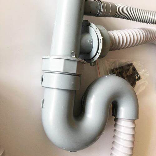 洗菜盆双槽下水管不锈钢菜盆水槽下水软管内嵌钢丝加厚S弯管