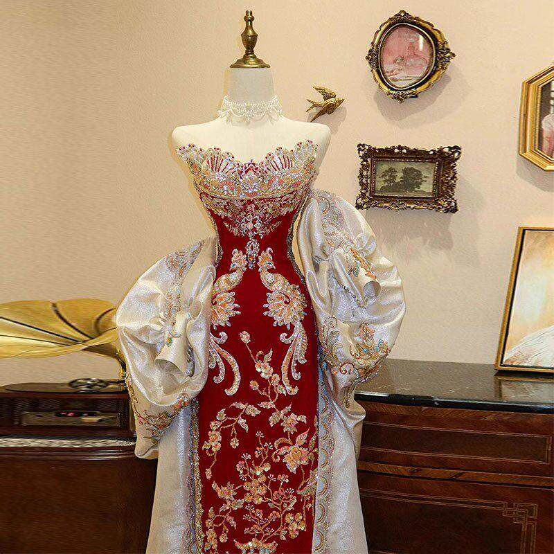 秀禾服婚服2025新款中式敬酒披肩出阁印尼风嫁衣新娘订婚礼服出阁