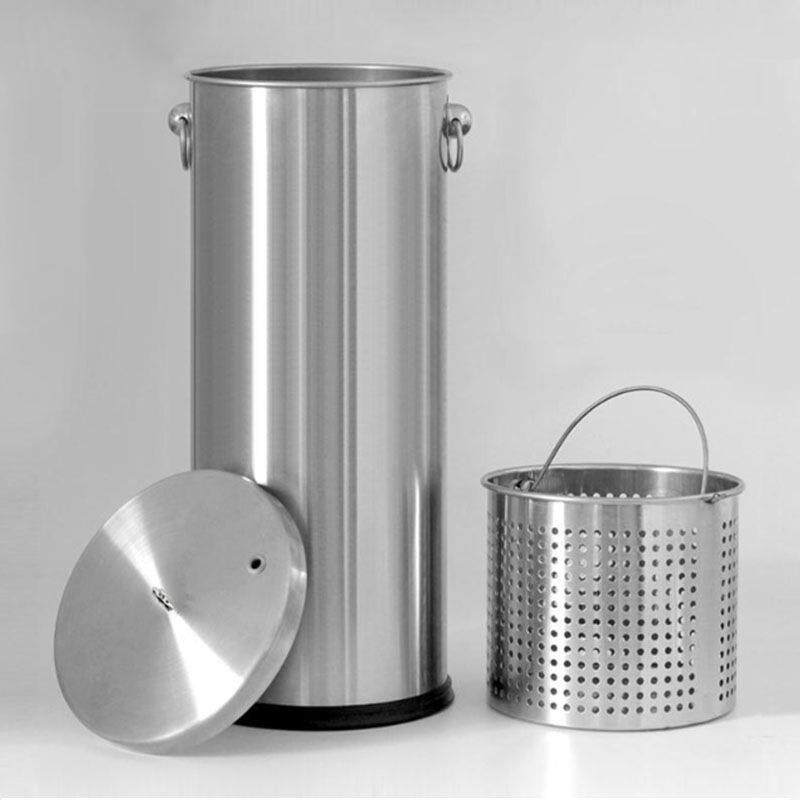 VLEN 不锈钢茶渣桶 大容量茶水桶排水桶 带盖加厚茶渣过滤垃圾筒
