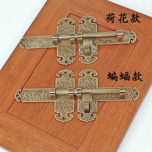 通用型家用古大门纯中铜销插老式仿木门式大院锁门农家加院门锁庭