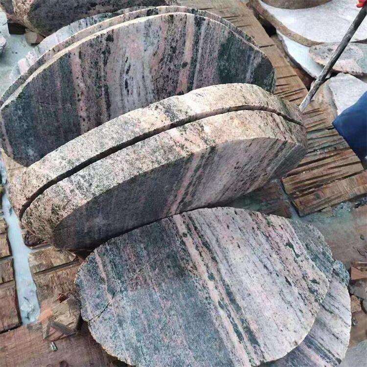 鹅卵石切片踏步石花园草坪庭院青石火烧汀步铺别墅公园户外铺路