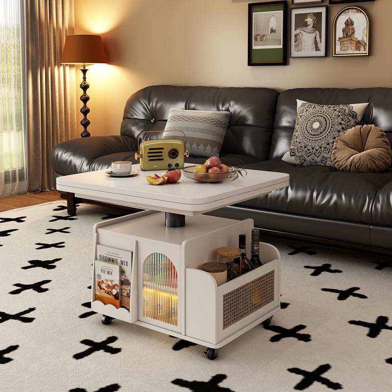 高档实木烤折叠漆型升移降茶几动边几小推车2025新款小户客厅沙发