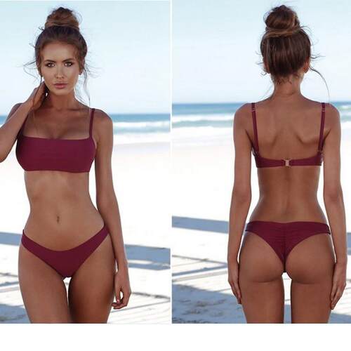 Bikini conservative swimsuit beach wear three-point split