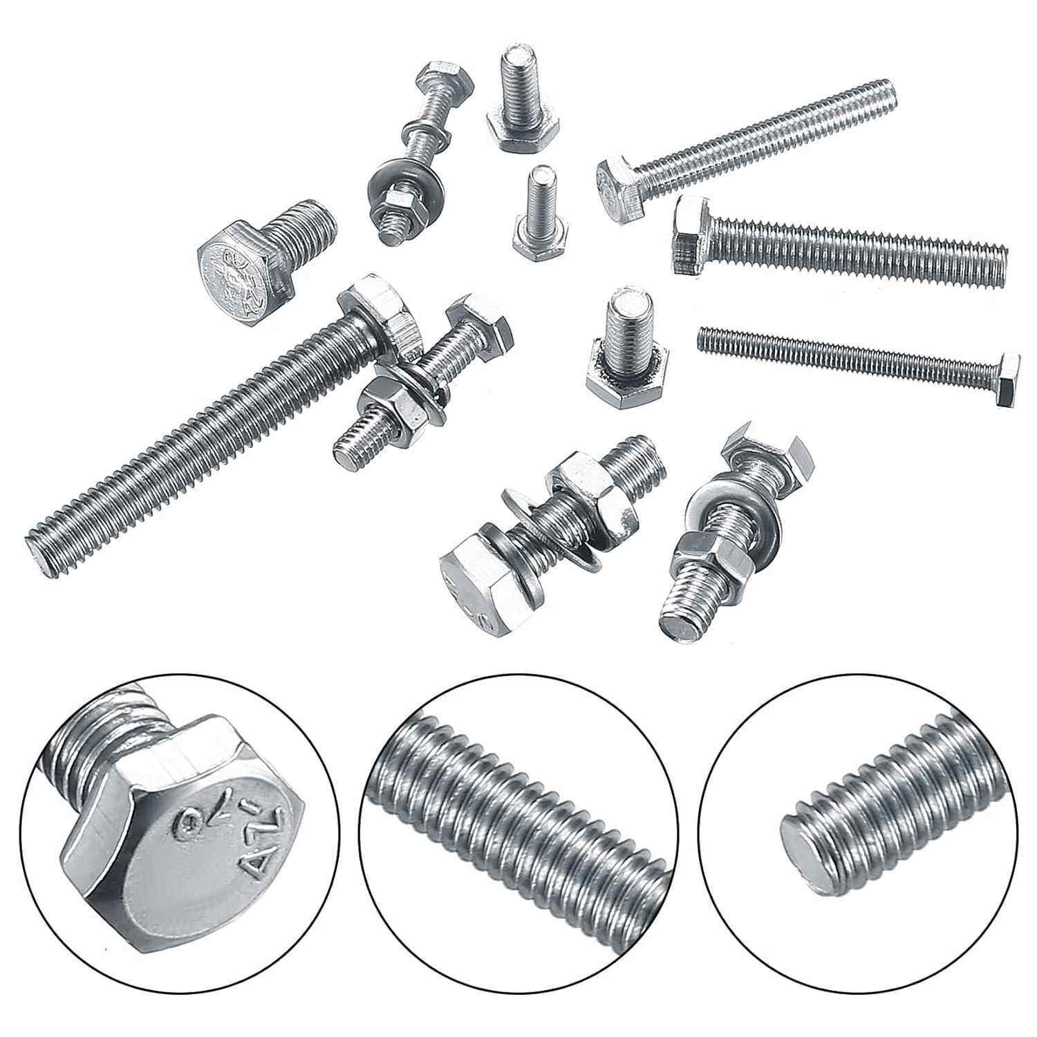 176/212/100/80pcs304美制外六角螺栓盒装1/4-205/16-183/8-16