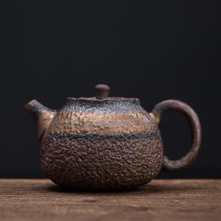 老岩泥石纹正把陶瓷过滤泡茶壶功夫茶具手工家用古早烧复古泡茶壶