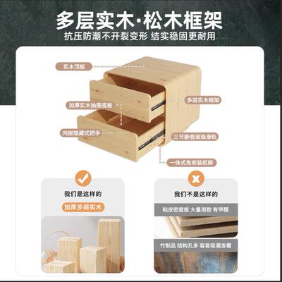 奶实木油风床柜简现代卧F77H7777室家用床边约小柜子轻奢头感收纳