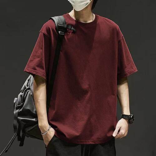 Men's Casual Fashion Suede Like Short Sleeve T Shirt