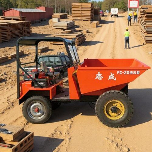 -20柴油电启动翻斗车22马力工地四轮蹦蹦车工程矿用短途运输车