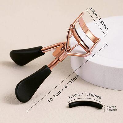 Portable Eyelash Curler with 15 Silicone Pads and Stainless