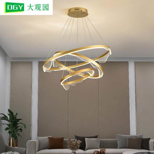 餐厅吊灯简约现代客厅灯餐桌吧台灯创意LED北欧轻奢环形灯具 055L