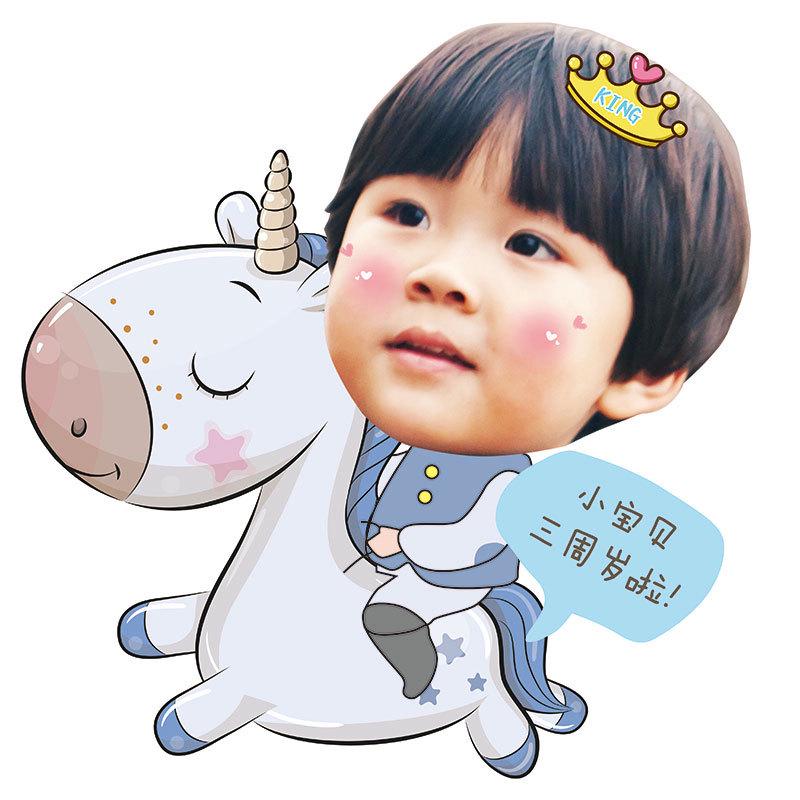 批发KT板大头照片生日人形立牌百日宴布置迎宾牌满月宝宝周岁装饰