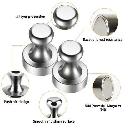 Nickel Magnetic Push Pins Magnetic Thumb Tacks for