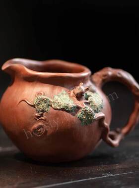 宜兴紫砂壶公道杯分茶器主人杯手工仿生松鼠树桩茶具茶道配件
