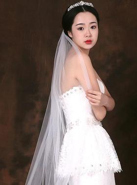 Two-meter nude yarn small tail with hair combing bride