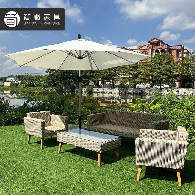 户外沙发庭院民宿露台别墅花园双人位藤椅室外海景房手工藤编家具