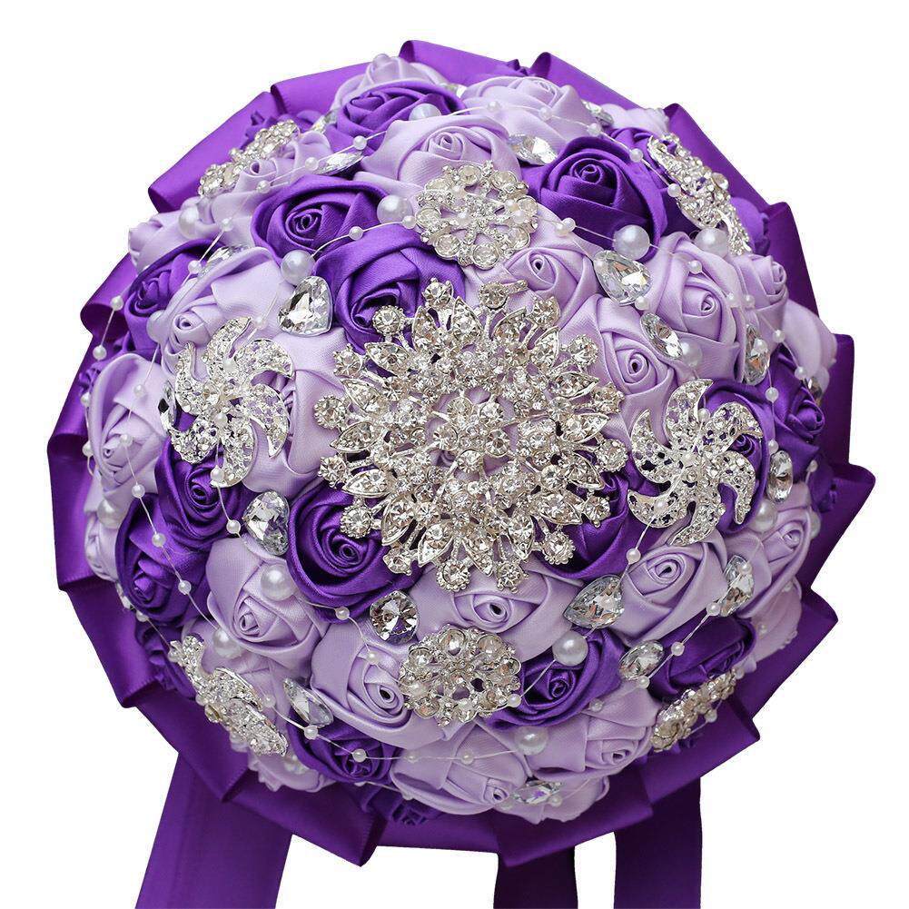 厂家直销韩式婚礼新娘手捧花创意缎带花束婚庆用品结婚捧花W631