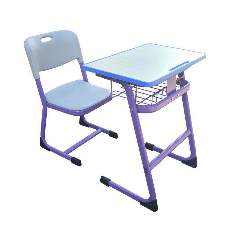 新款颜色多样化塑料铁网中小学生课桌椅学校辅导班课桌椅子儿童凳