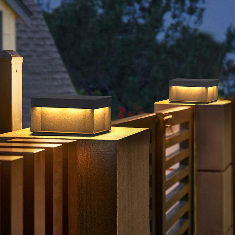 新中式太阳能柱头灯户外庭院灯草坪灯柱子围墙柱头灯别墅门柱灯