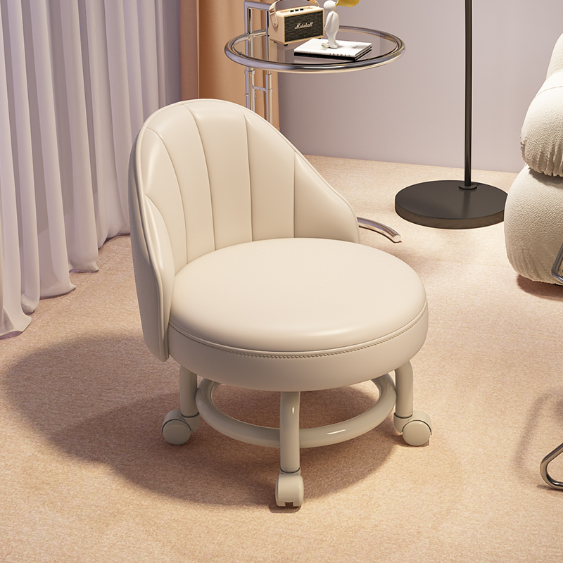 万向轮小凳子家用滑轮矮凳遛娃神器儿童带轮板凳沙发圆凳靠背椅子