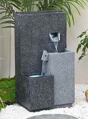 2026简约欧式假山流水喷泉风水轮加湿器鱼缸客厅庭院店铺乔迁开业