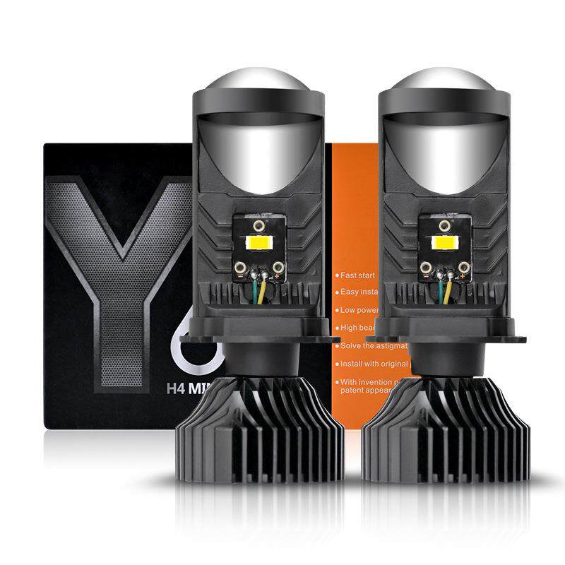 新款Y6D Y8 Y7D H4透镜汽车摩托车通用LED大灯鱼眼灯远近光12-24V