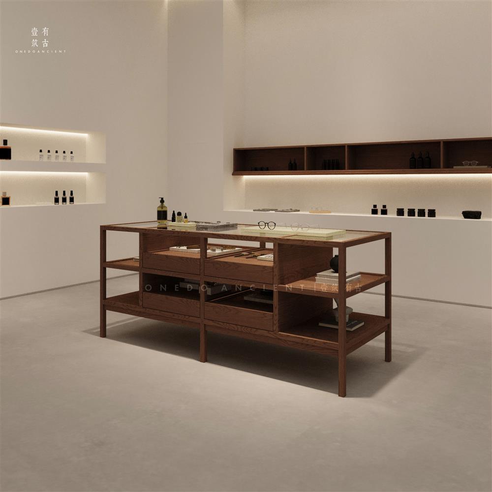 服装店玻璃中岛台展示柜流水台饰品展示柜展示柜展示桌中岛收纳柜