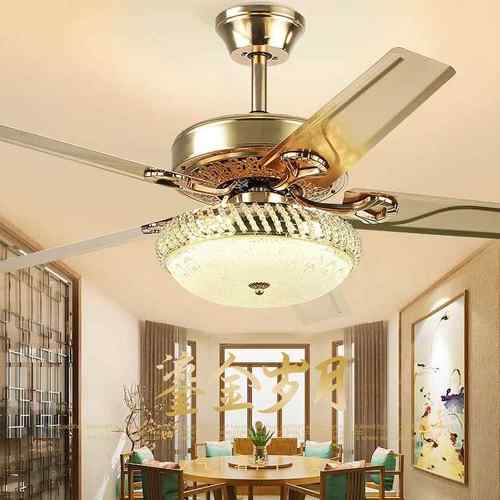 欧式吊扇灯LED餐厅风扇灯客厅卧室家用带电风扇的吊灯欧式铁艺灯