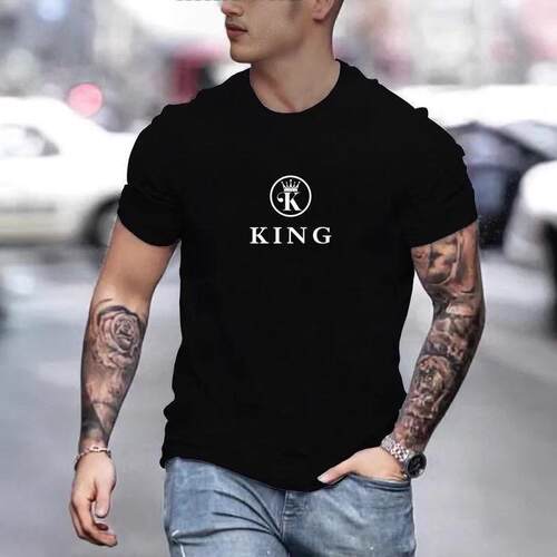 Letter Print Round Neck Sleep Tee Casual Short Sleeve Crew