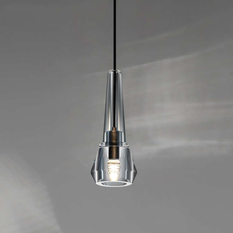 床头铜简约水晶背景现代小卧室灯具个性吊灯轻奢客厅墙北欧吧台全