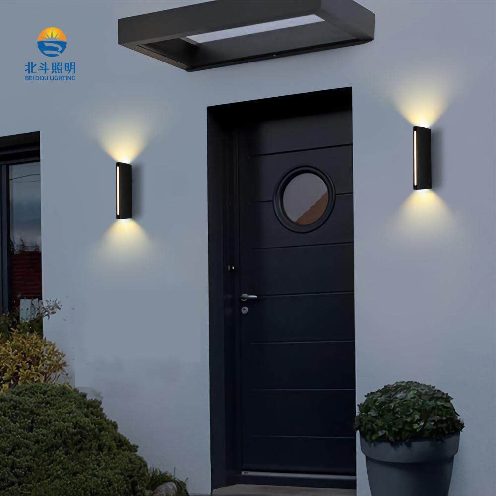 led简约现代户外防水双头阳台过道庭院露台灯上下装饰壁灯