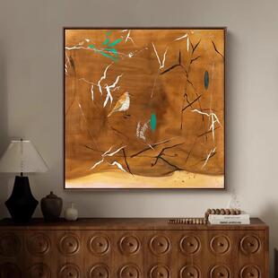 现代法式中古风客厅北欧原木风鸟入户玄关壁画餐厅卧室挂画装饰画